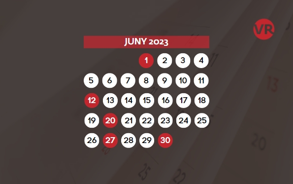 Calendari de les principals obligacions tributàries del mes de juny de 2023