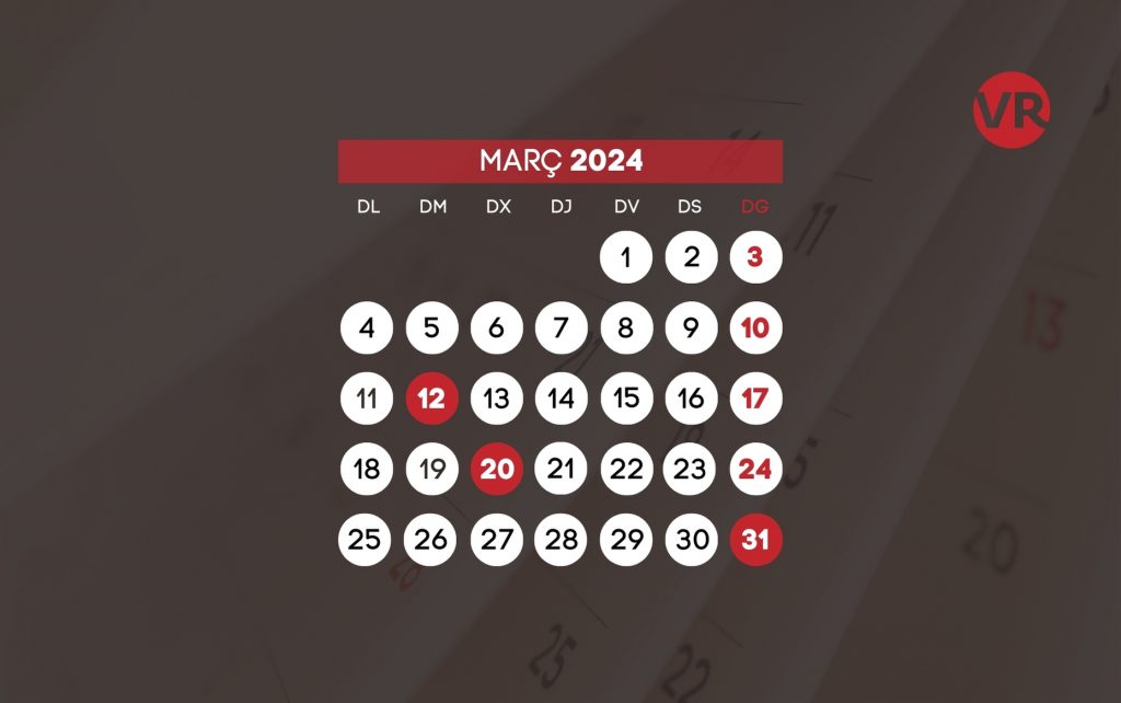 Principals obligacions tributàries pel mes de març de 2024